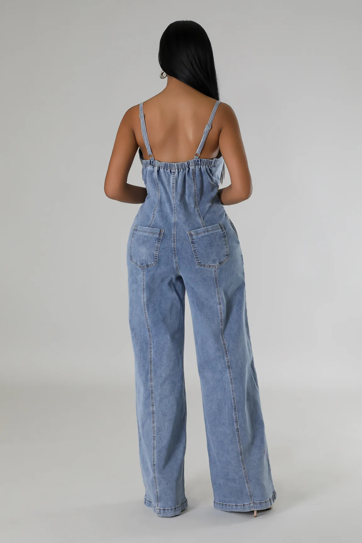 Denim Overall Button Jumpsuit