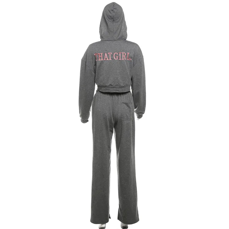 High Waist Drawstring Pants Set.