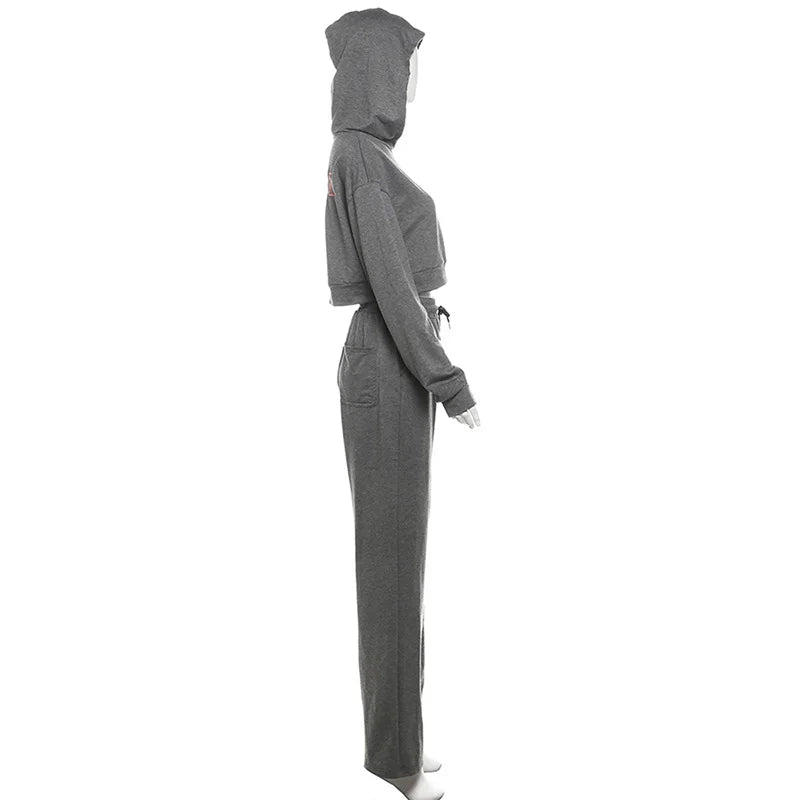 High Waist Drawstring Pants Set.