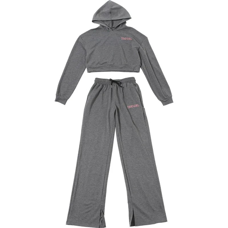 High Waist Drawstring Pants Set.