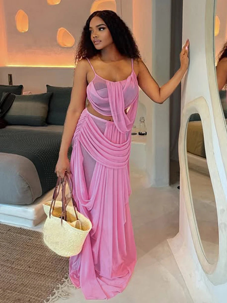 Ruche Backless Dress