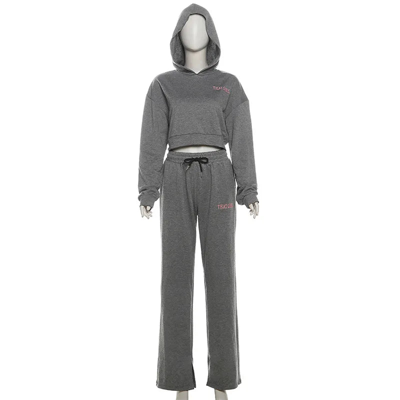 High Waist Drawstring Pants Set.