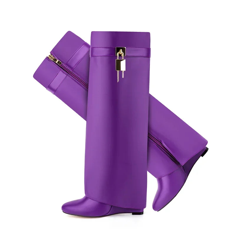 Knee-length Zipper Lock Boots