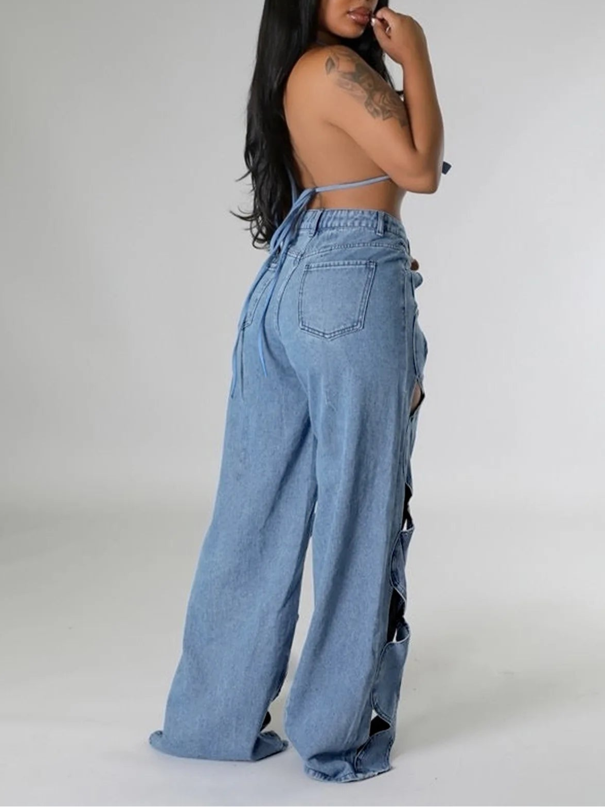 Cutout Hollow Out Jeans.