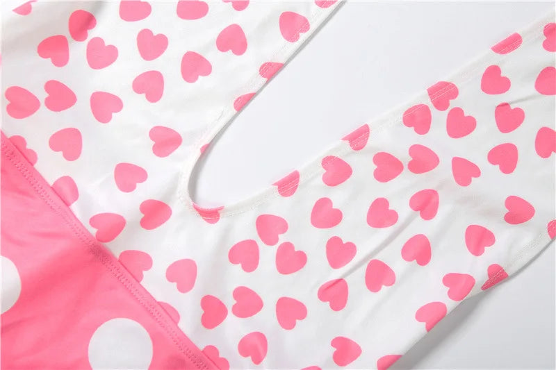 Pink Polka Dot Print Romper