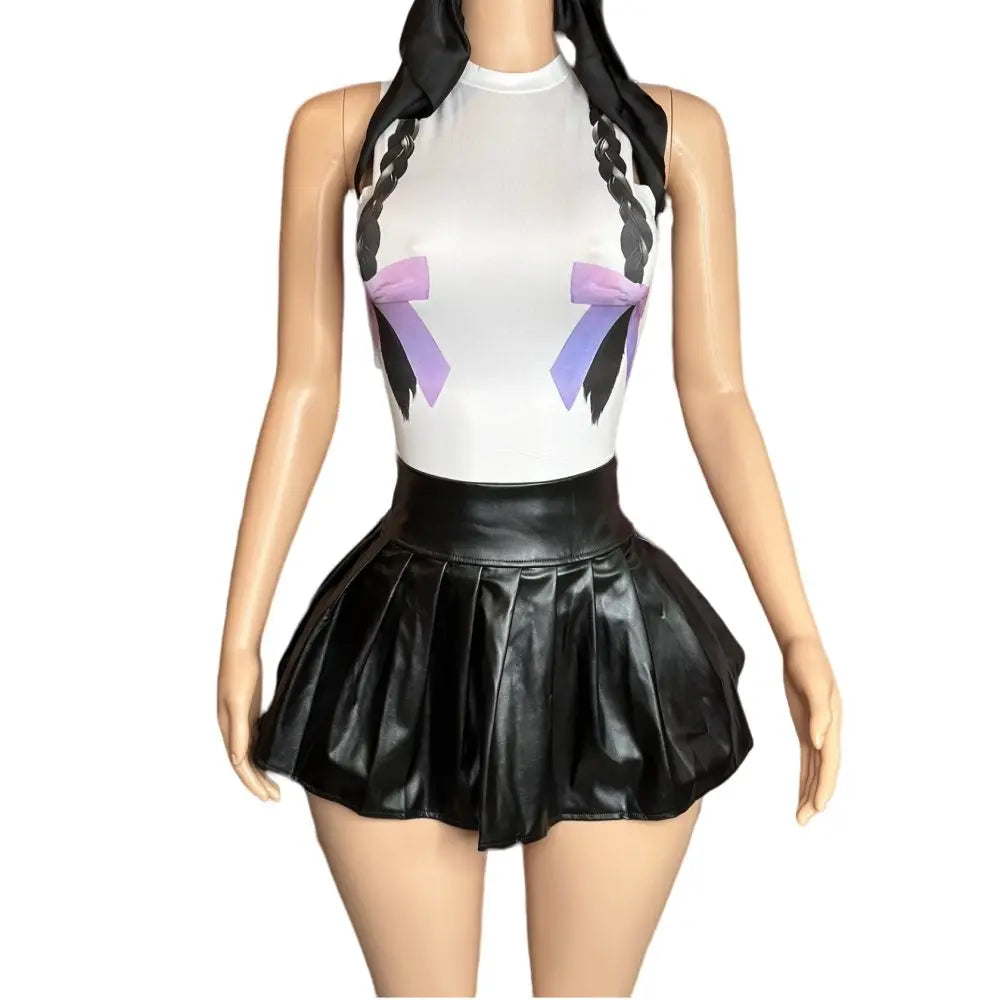 Leray Leather Skirt Set