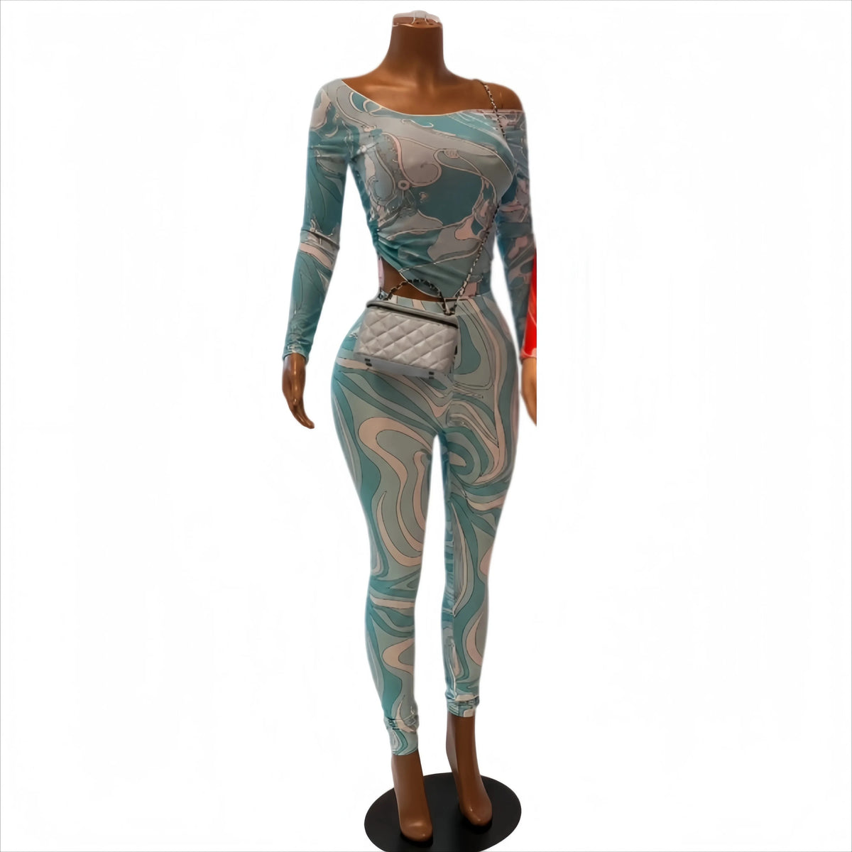Printed Mesh Two-Piece Set