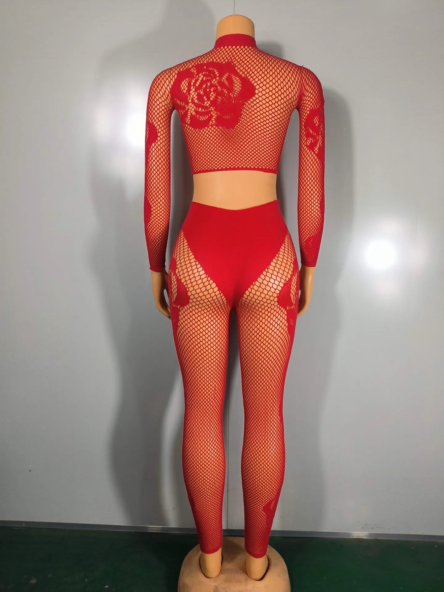 Lace Me Mesh Two-Piece Pant Set.