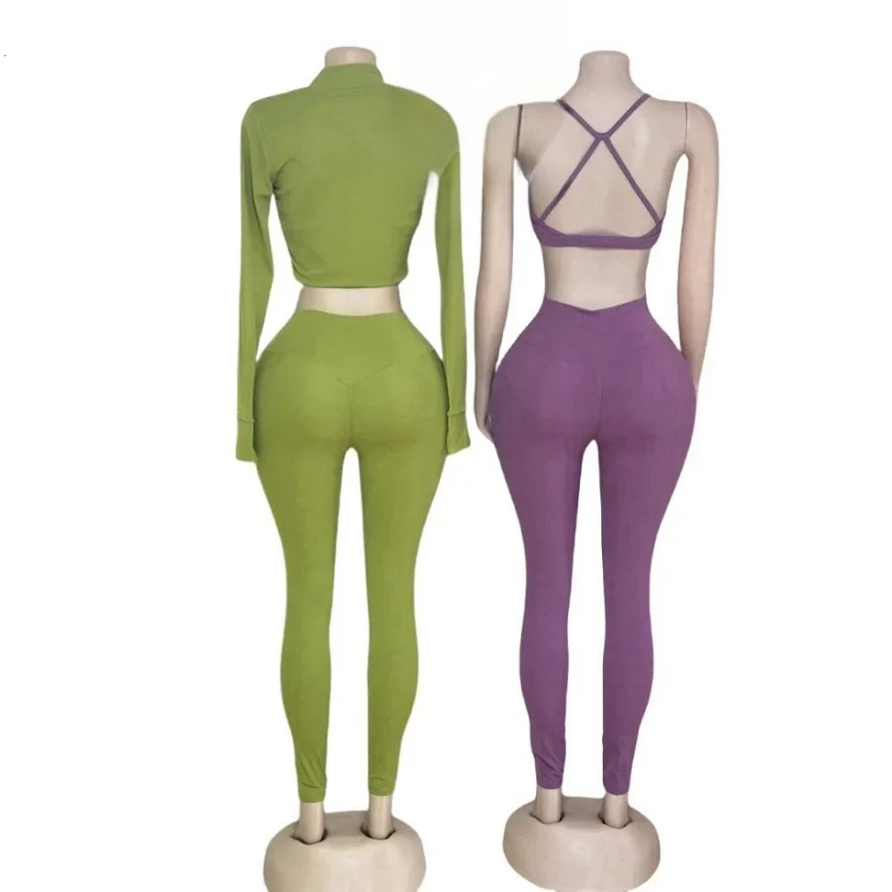 3-Piece Fashion Stretchy Tracksuit Set.