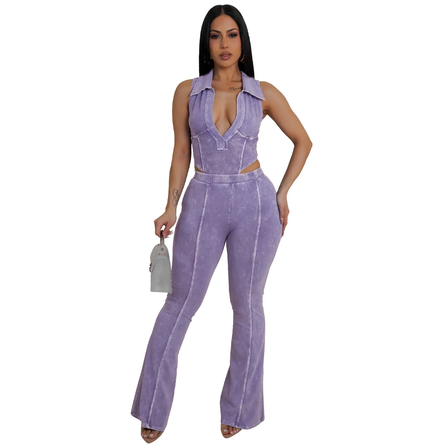 Spring Halter Top and Pants Set