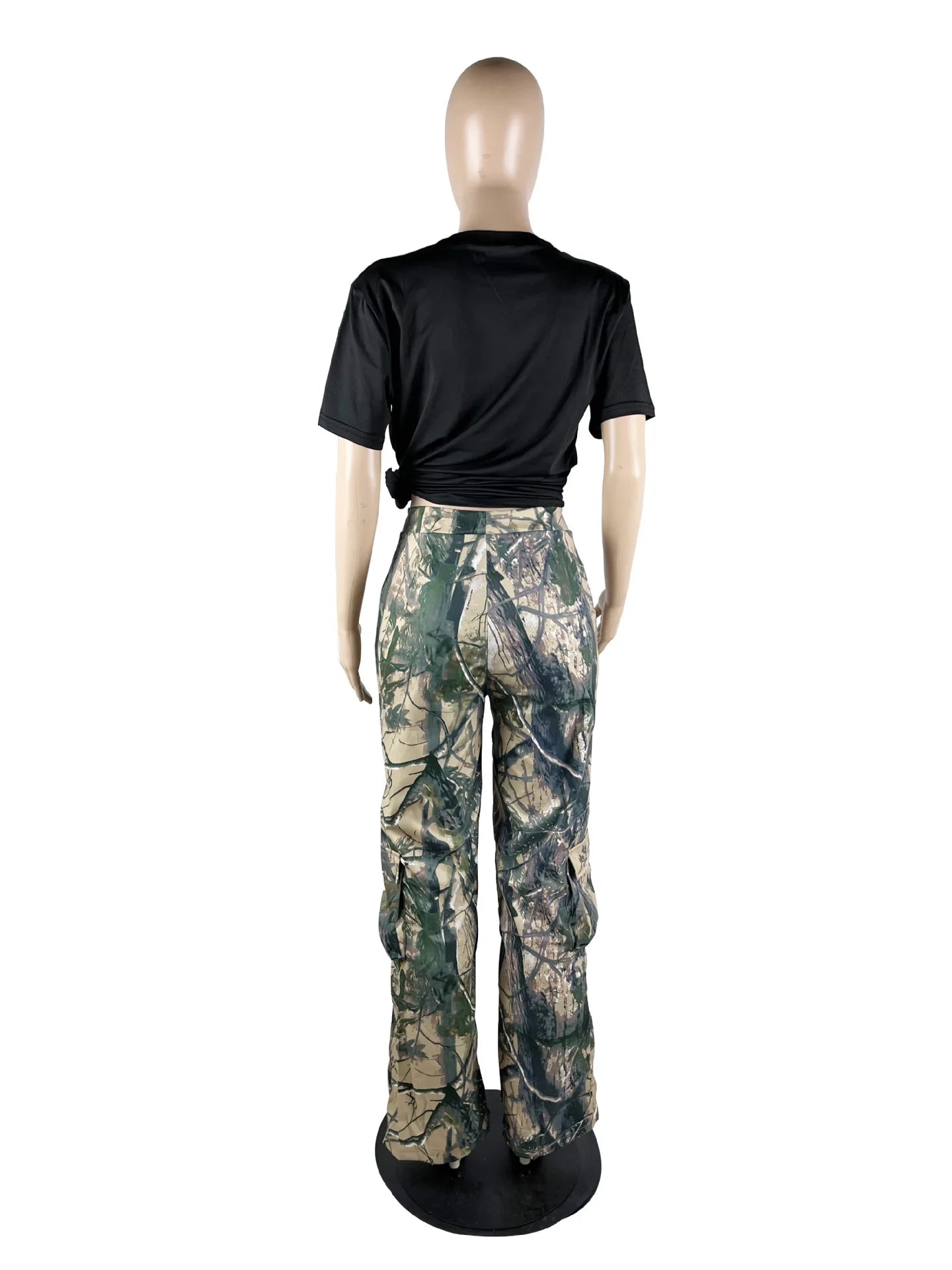 Camouflage Wide Leg Cargo Pants