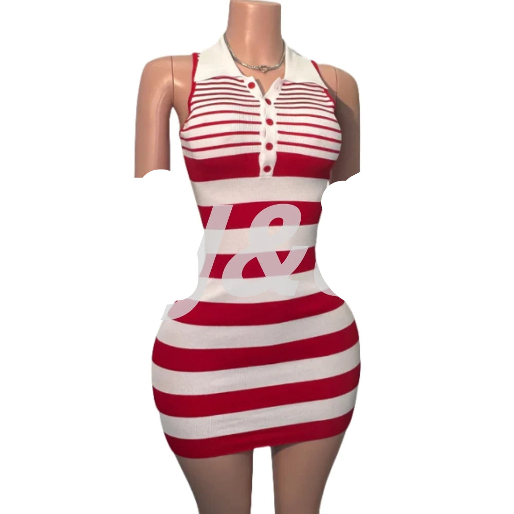 Stripe Bodycon Mini Dress
