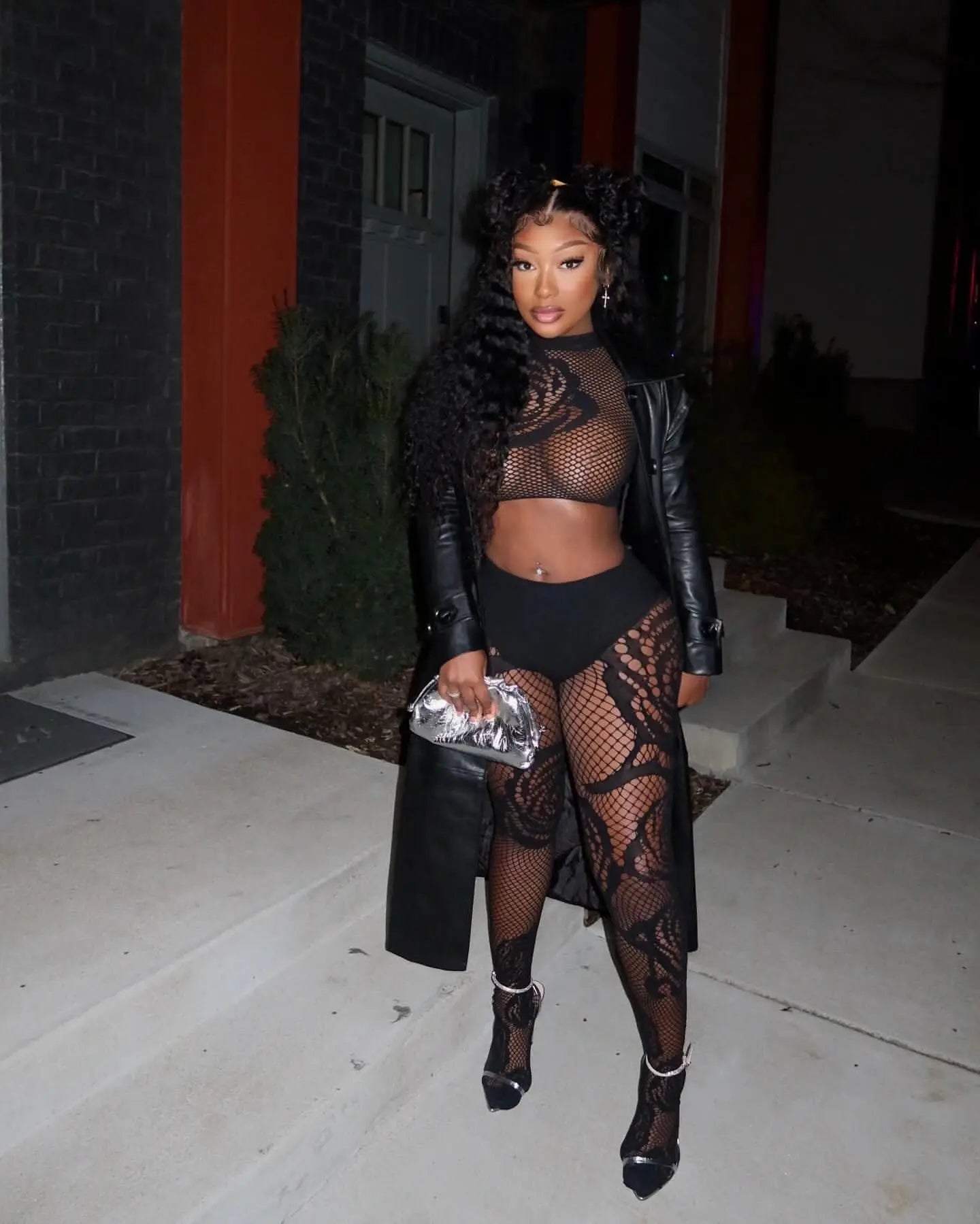 Lace Me Mesh Two-Piece Pant Set.