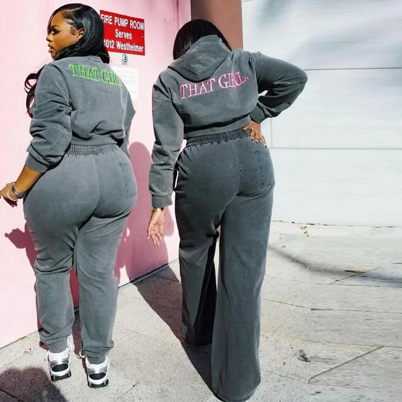 High Waist Drawstring Pants Set.