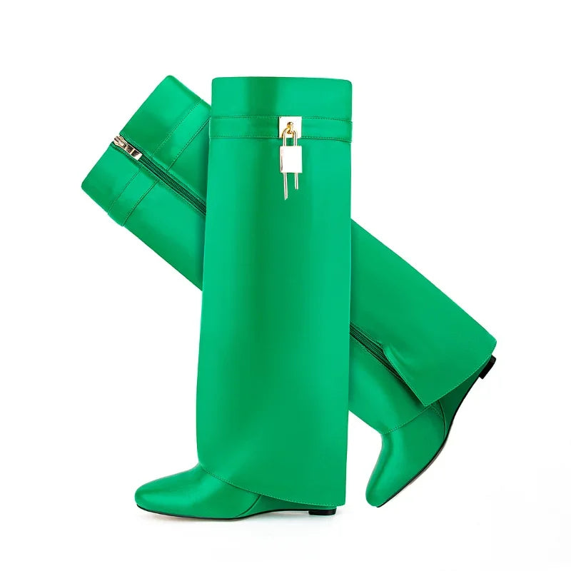 Knee-length Zipper Lock Boots