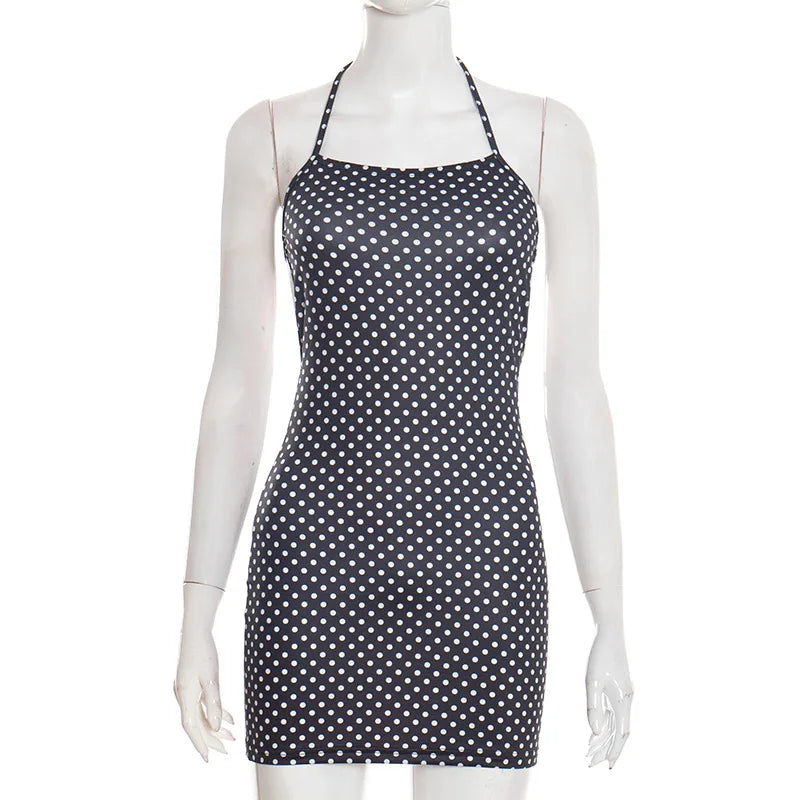 Polka Dot Print Mini Dress