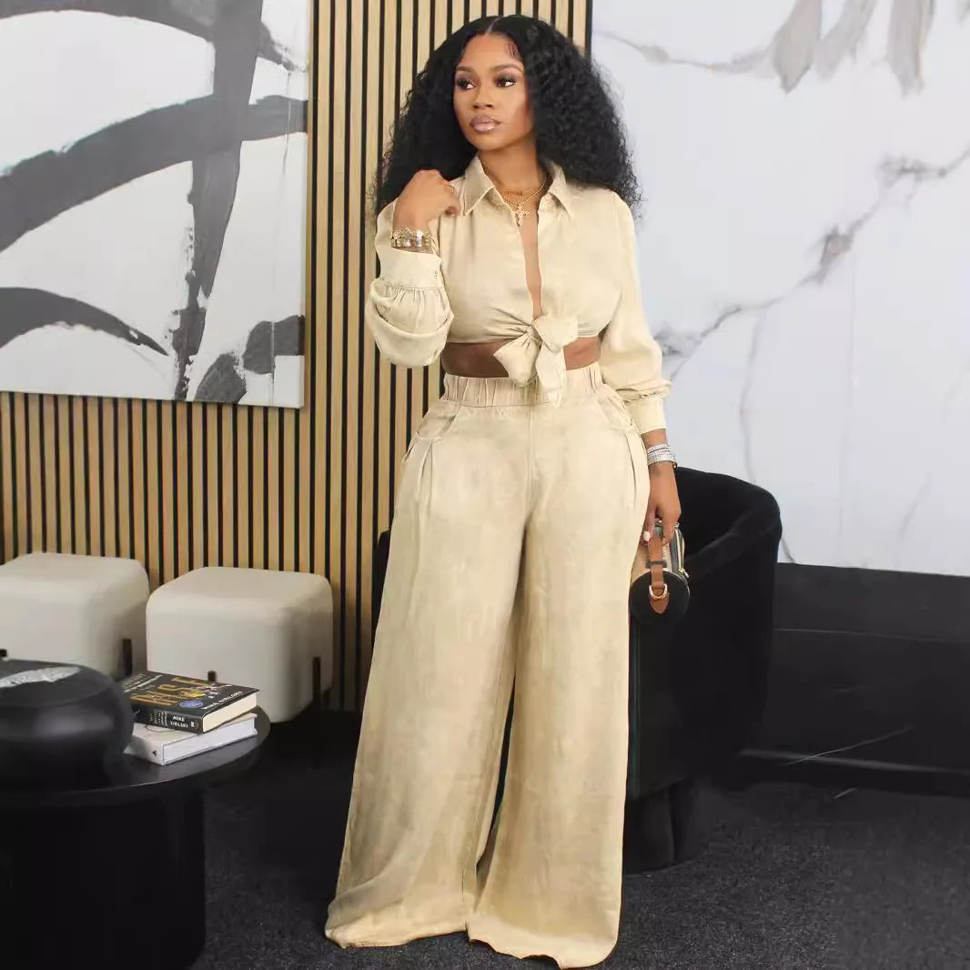 Sassy Casual Wide Leg Pants Set
