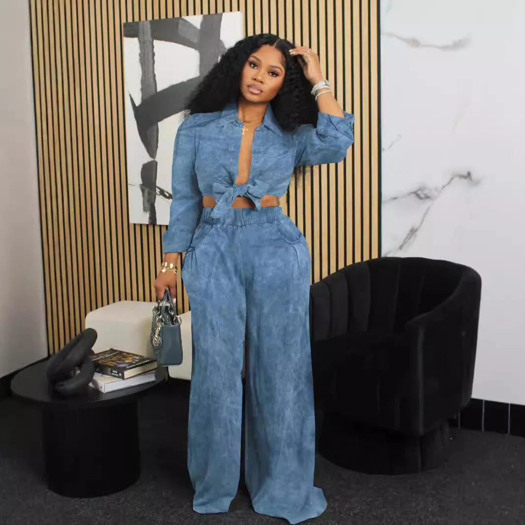 Sassy Casual Wide Leg Pants Set