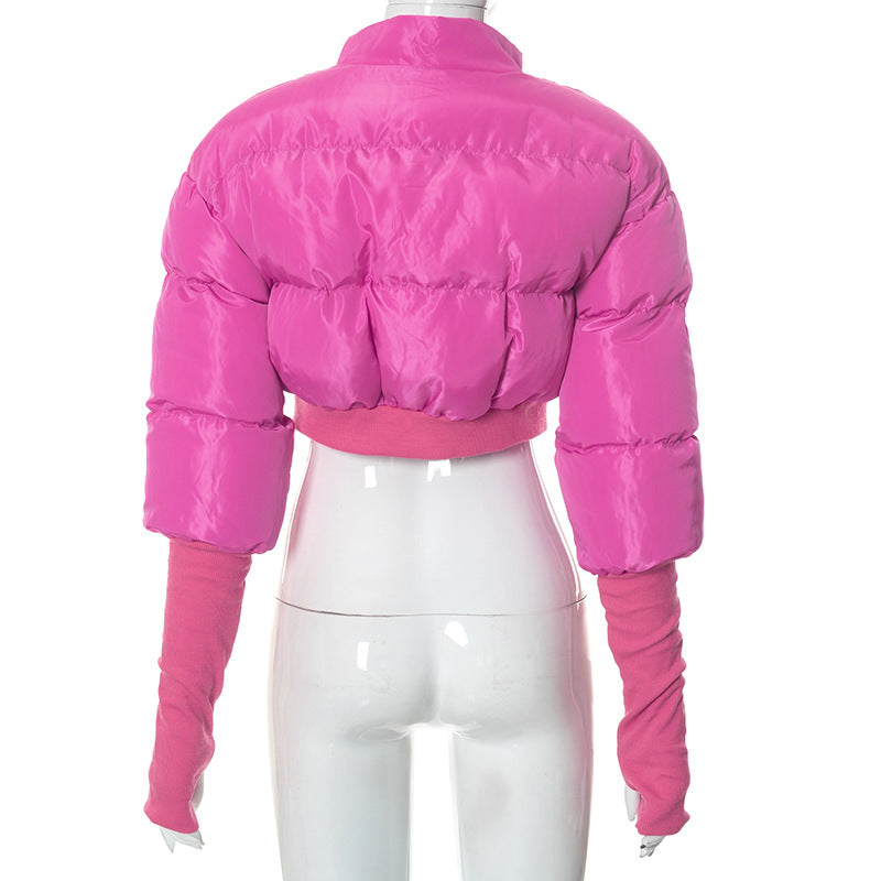 Cropped Bubble Puffer Jacket.