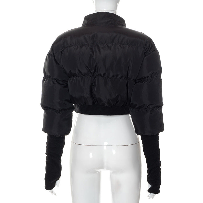 Cropped Bubble Puffer Jacket.