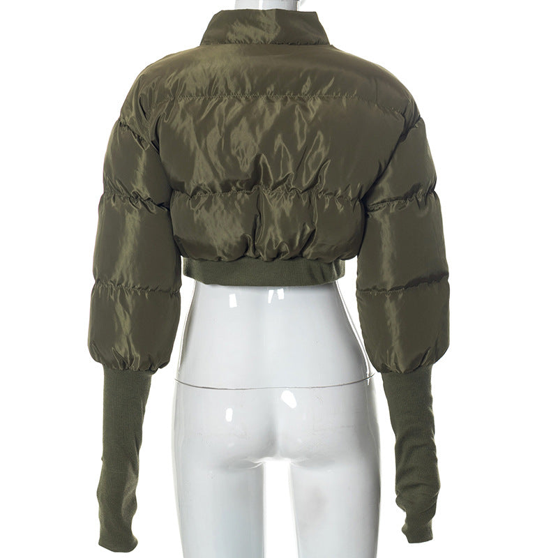 Cropped Bubble Puffer Jacket.