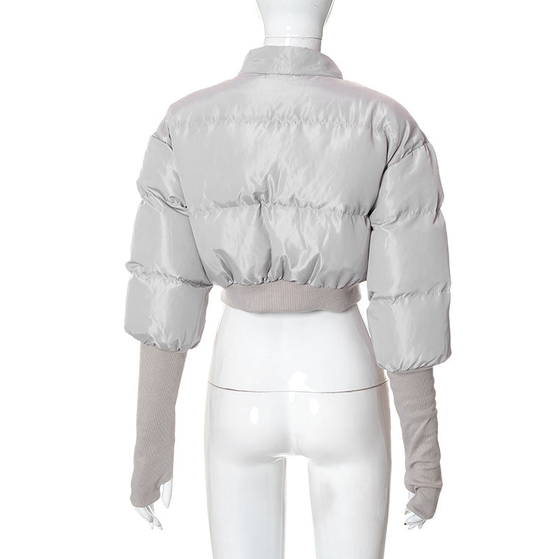 Cropped Bubble Puffer Jacket.