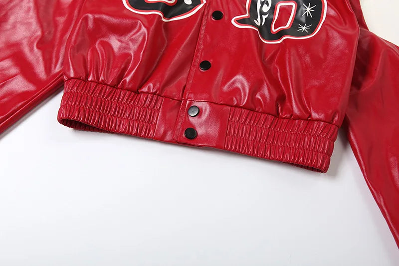 Leather Moto Zipper Crop Jacket