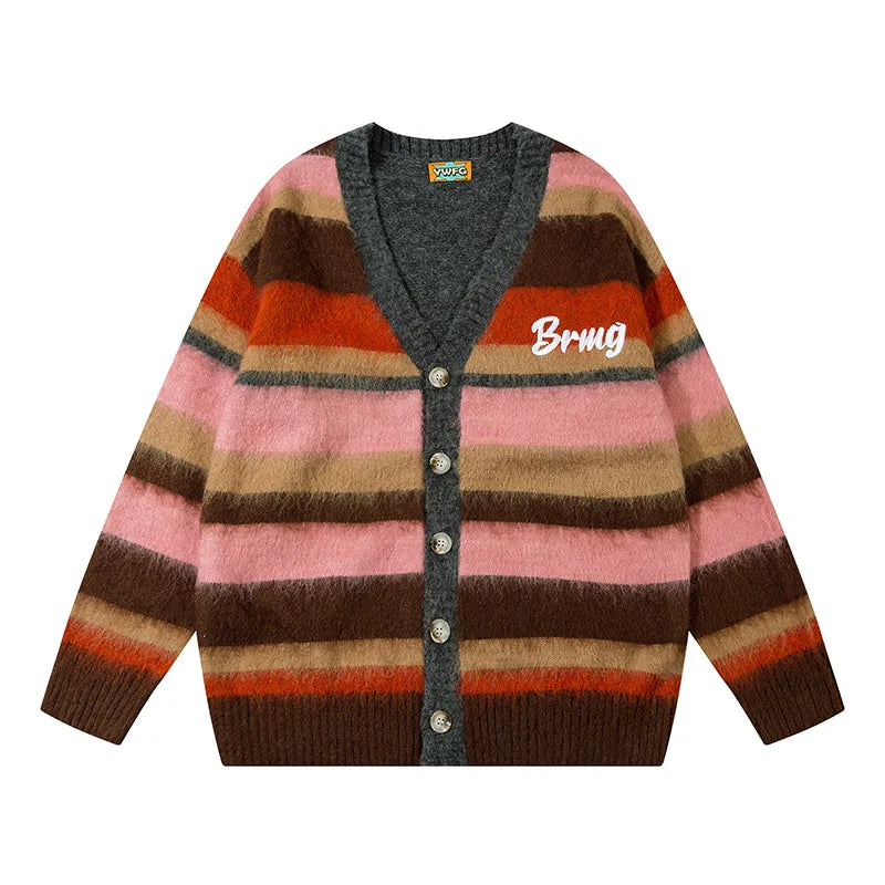 Letter Cardigan V-Neck Loose Sweater