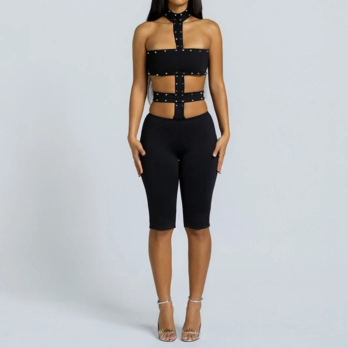 Beaded Backless Romper