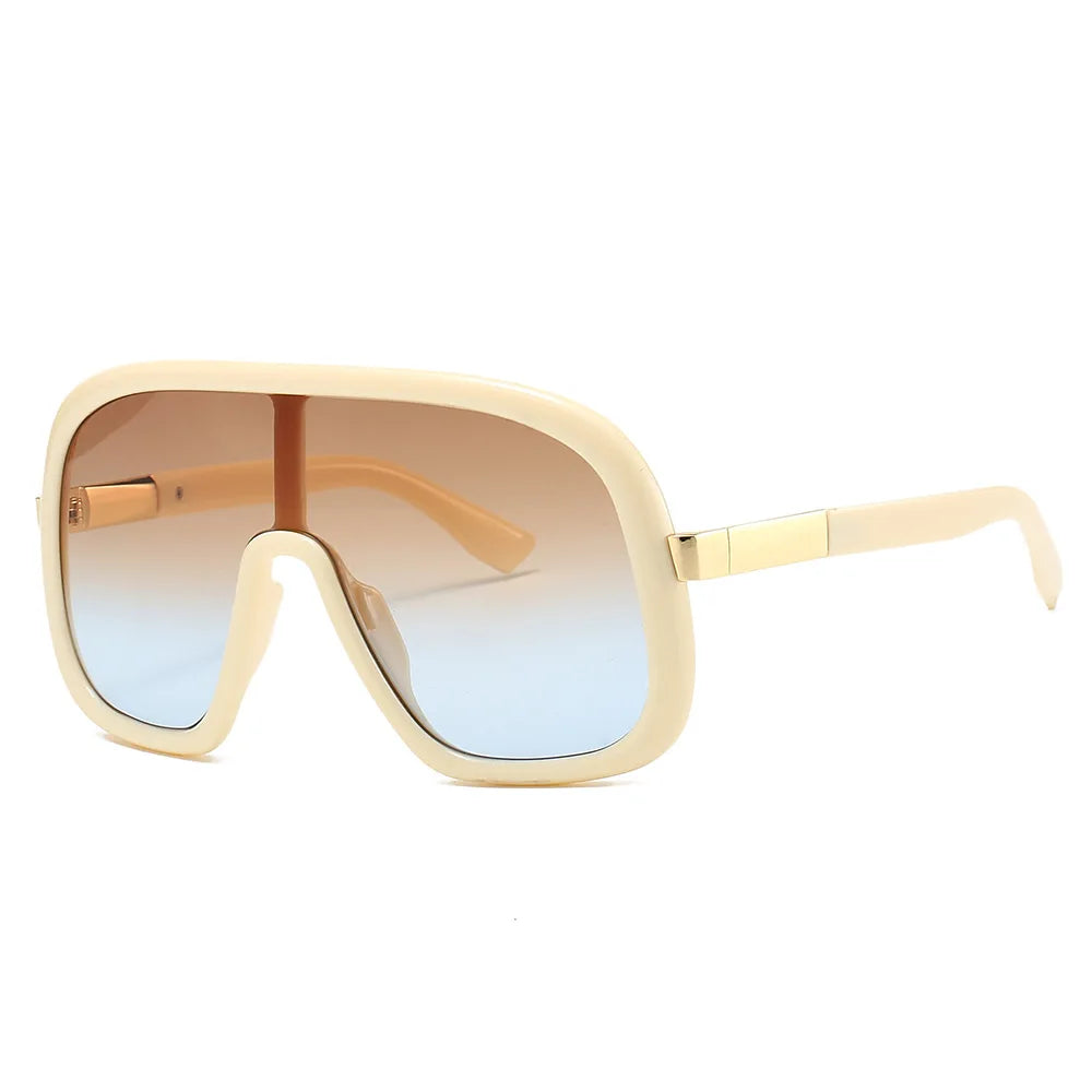 Vintage Big Frame Mask Gradient Sunglasses