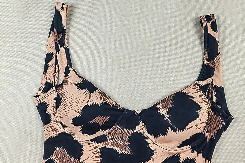 Leopard Print Bodycon Jumpsuit