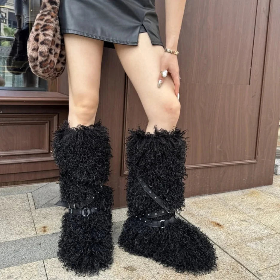 Fluffy Faux Fur Boots