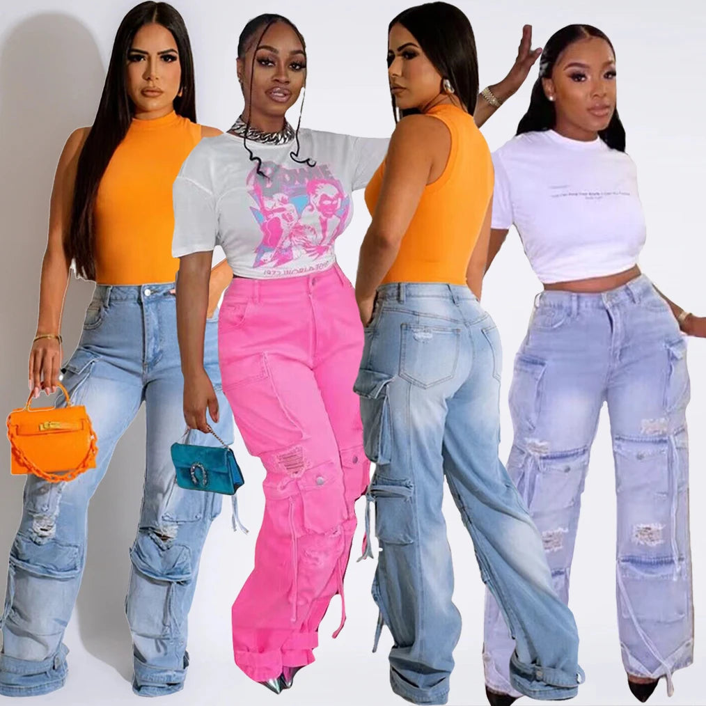 Cargo Pocket Baggy Jeans