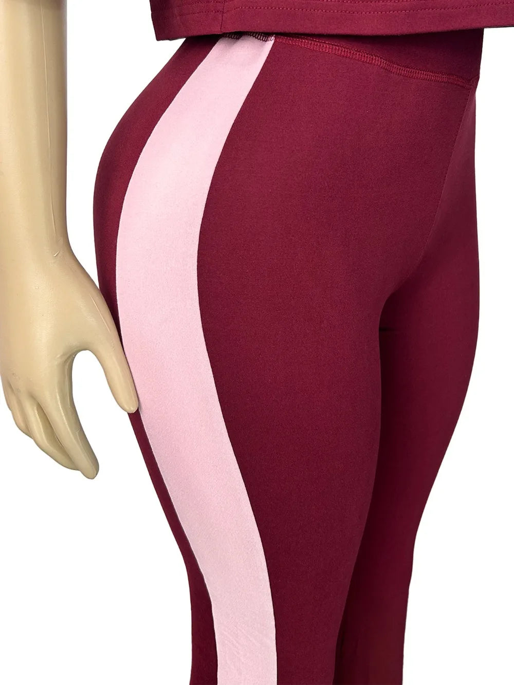 Color Block High Waist Flare Pants Set