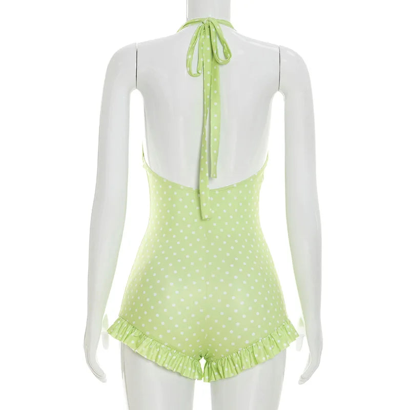 Sweet Polka Dot Print Romper