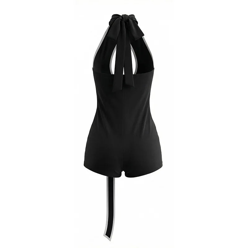 Hot Girl Halter Belt Romper