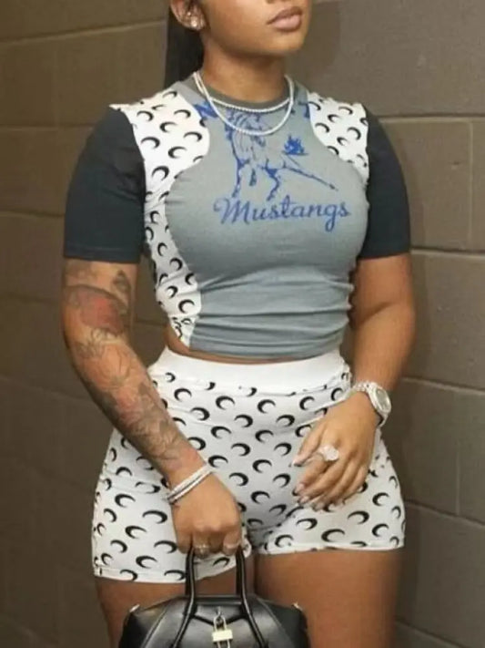 Multicolor Two-Piece Short Set