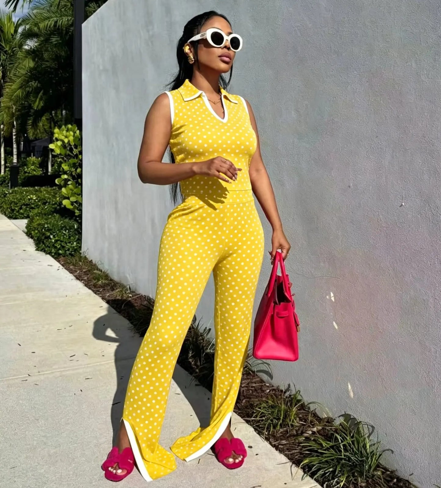 Polka Dot Pants Two-Piece Set