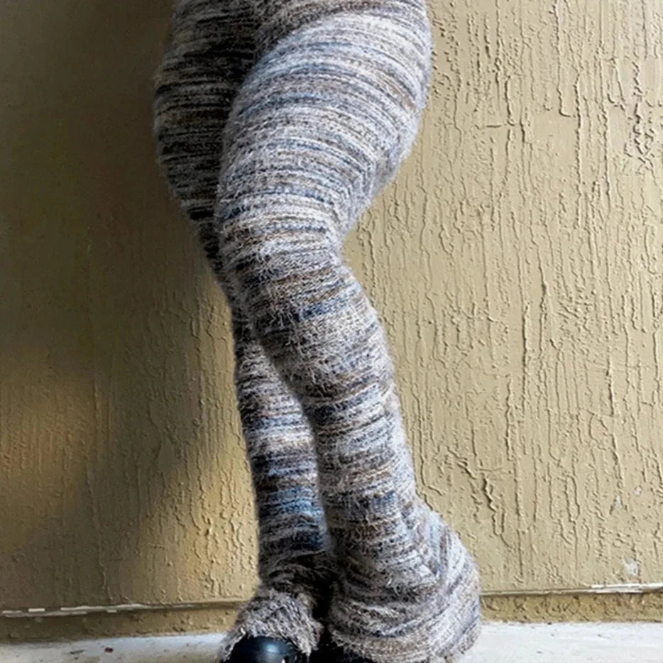 Fur Stacked Pants