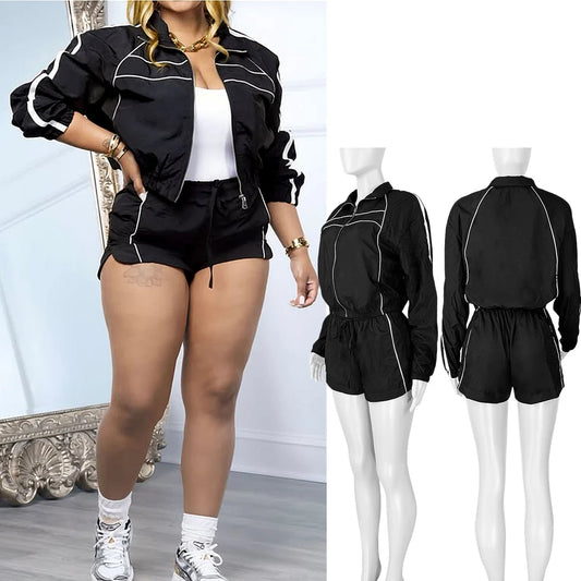 Color Block Drawstring and Jacket Shorts.