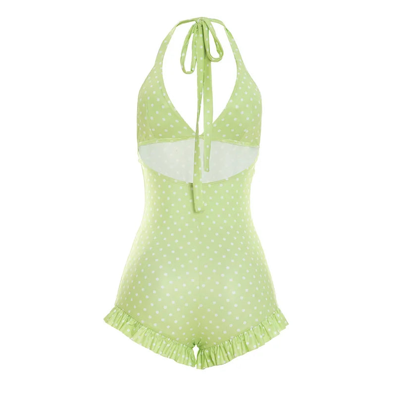 Sweet Polka Dot Print Romper