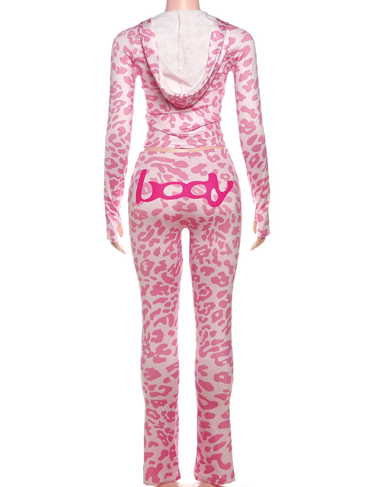Body Print Two-Piece Pants Set