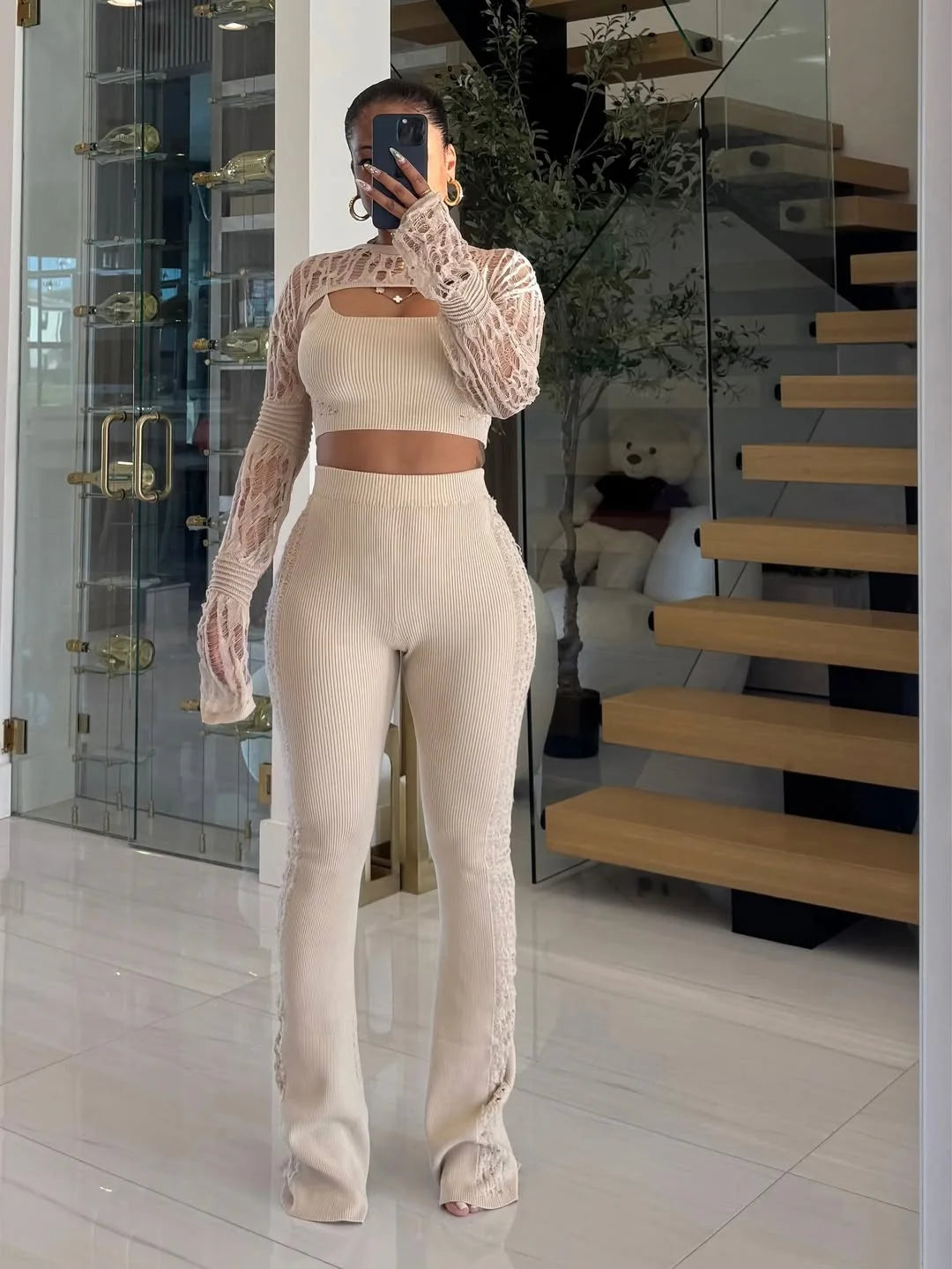 Lovely Knit Pants Set