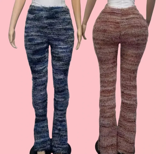 Fur Stacked Pants