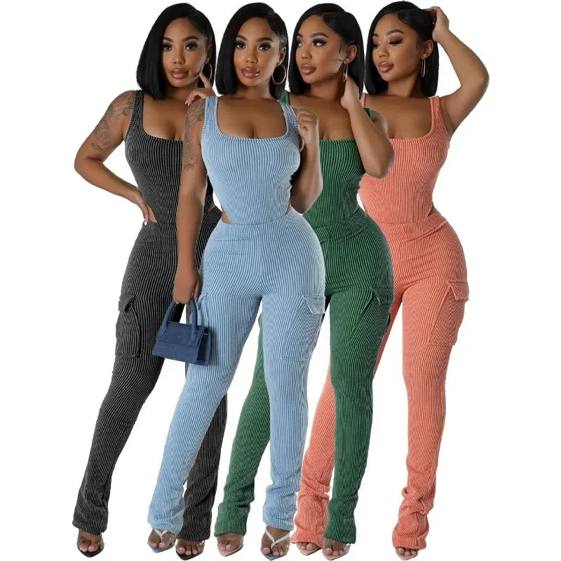 Cargo Pants with Pockets Set
