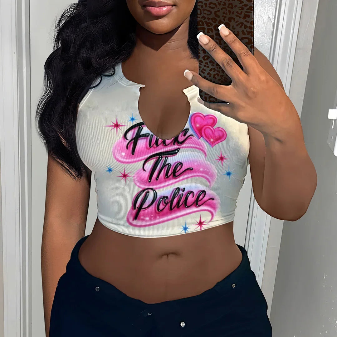 Letter Print Crop Top