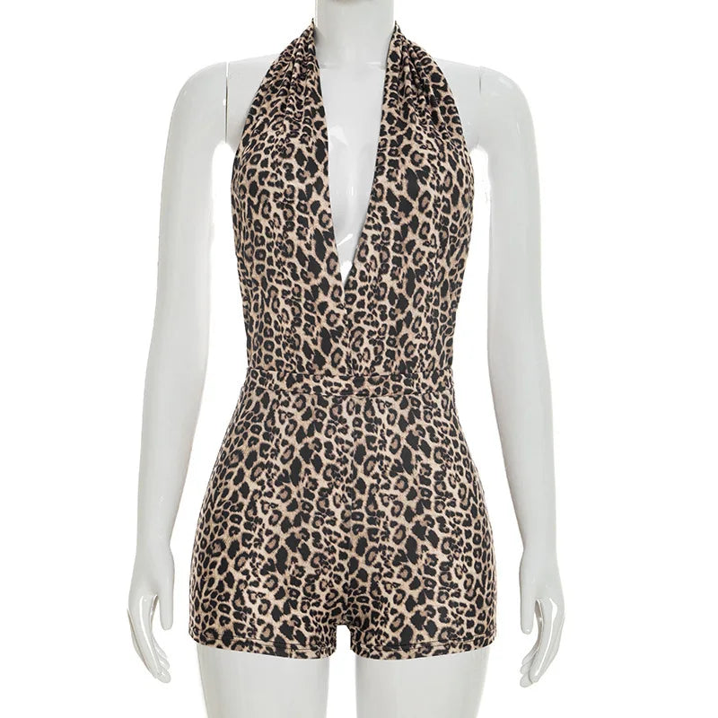 Leopard Print Bodycon Romper
