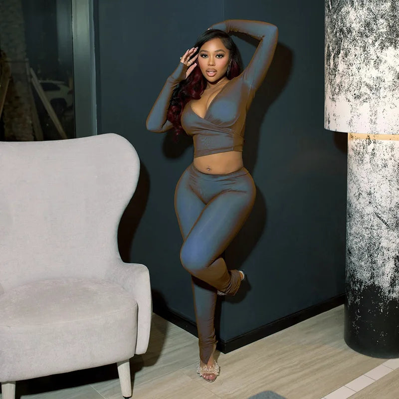 Illusion Bodycon Pants Set