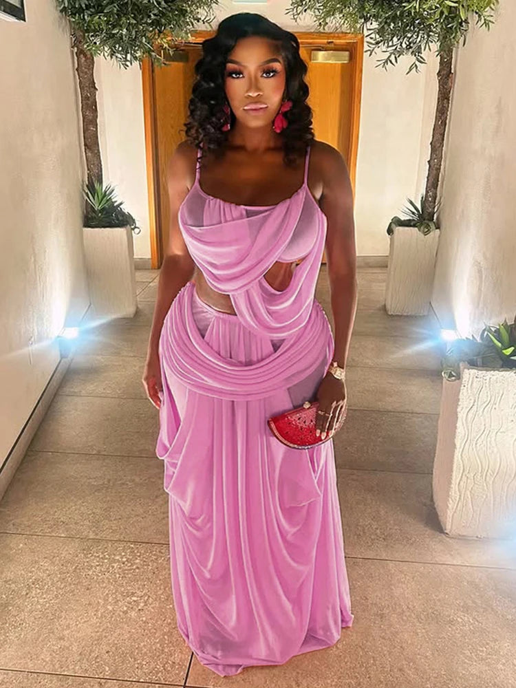 Ruche Backless Dress
