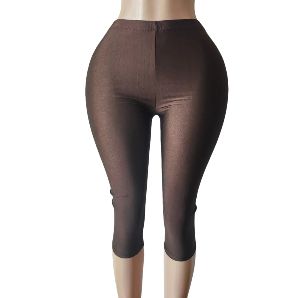 Sassy Color Leather Top and Pants Set